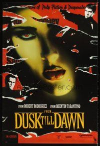 1b058 FROM DUSK TILL DAWN teaser 1sh '95 George Clooney & Quentin Tarantino w/sexy vampire!