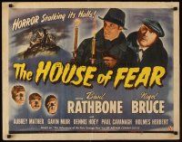 1b019 HOUSE OF FEAR 1/2sh '44 Basil Rathbone as detective Sherlock Holmes, Nigel Bruce as Watson!