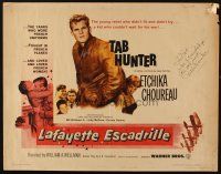 1b021 LAFAYETTE ESCADRILLE signed 1/2sh '58 by Tab Hunter who was a young rebel who couldn't wait!