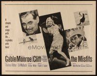 1b024 MISFITS 1/2sh '61 Clark Gable, sexy Marilyn Monroe, Montgomery Clift, John Huston