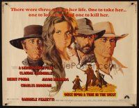 1b026 ONCE UPON A TIME IN THE WEST 1/2sh '69 Leone, art of Cardinale, Fonda, Bronson & Robards!