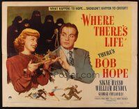 1b033 WHERE THERE'S LIFE style A 1/2sh '47 wacky art of Bob Hope chased by mob & w/Signe Hasso!