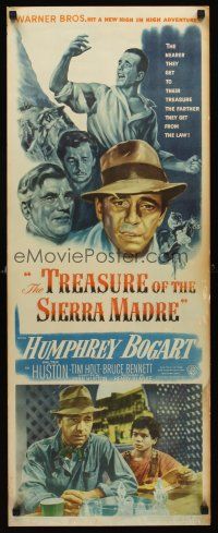 1b044 TREASURE OF THE SIERRA MADRE insert '48 Humphrey Bogart, Tim Holt & Walter Huston + Blake!