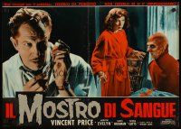 1b212 TINGLER Italian photobusta '62 William Castle, Vincent Price, Judith Evelyn & creature!