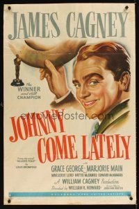 1b062 JOHNNY COME LATELY 1sh '43 James Cagney is a newspaperman/hobo helping an old lady!