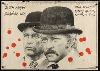 1b173 BUTCH CASSIDY & THE SUNDANCE KID Polish 27x38 '83 art of Paul Newman & Robert Redford!