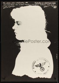 1b174 CUCKOO IN A DARK FOREST Polish 27x38 '86 art of crying girl w/Nazi stamp!