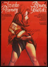 1b178 ROSEMARY'S BABY Polish 27x38 '84 Roman Polanski, different art of woman & baby by Walkuski!