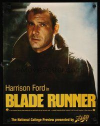 1b008 BLADE RUNNER special 17x22 poster '82 great Harrison Ford close up, Schlitz beer tie-in!