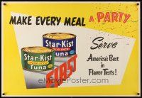 1b004 MAKE EVERY MEAL A PARTY 29x42 advertising poster '50s America's best canned tuna!