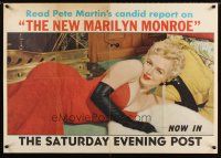 1b001 SATURDAY EVENING POST THE NEW MARILYN MONROE 28x40 advertising poster '56 in sexy red dress!