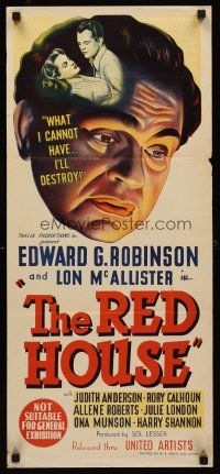 1c058 RED HOUSE Aust daybill '46 Edward G. Robinson, film noir directed by Delmer Daves!