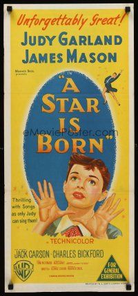 1c063 STAR IS BORN Aust daybill '54 great close up art of Judy Garland, classic!