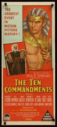 1c065 TEN COMMANDMENTS Aust daybill '56 DeMille classic starring Charlton Heston & Yul Brynner!