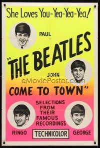 1c079 BEATLES COME TO TOWN 1sh '63 Paul, John, Ringo & George, she loves you yea yea yea!