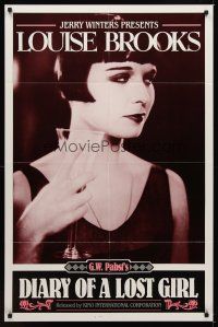 1c089 DIARY OF A LOST GIRL 1sh R82 bad girl Louise Brooks, directed by G.W. Pabst!