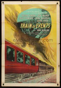 1c138 TRAIN OF EVENTS English 1sh '49 stone litho of passengers on train about to crash!