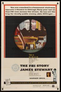 1c095 FBI STORY 1sh '59 great images of detective Jimmy Stewart & Vera Miles!