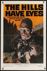 1c106 HILLS HAVE EYES 1sh '78 Wes Craven, classic creepy image of sub-human Michael Berryman!