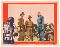 1c287 DAY THE EARTH STOOD STILL LC #4 '51 Robert Wise, Michael Rennie as Klaatu by soldiers!