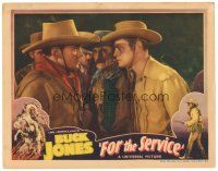 1c300 FOR THE SERVICE LC '36 close up of cowboy Buck Jones in major staredown with Fred Kohler!