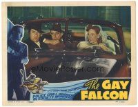 1c307 GAY FALCON LC '41 George Sanders w/ Allen Jenkins & Wendy Barrie driving convertible!