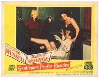 1c308 GENTLEMEN PREFER BLONDES LC #3 '53 Marilyn Monroe & Jane Russell & man w/no pants!