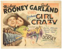 1c190 GIRL CRAZY TC '43 great close up of Mickey Rooney & Judy Garland in cowboy hats!