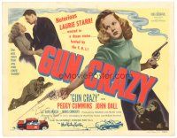 1c193 GUN CRAZY signed TC '50 by director Joseph H. Lewis, film noir classic, bad Peggy Cummins!