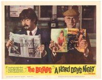 1c320 HARD DAY'S NIGHT LC #8 '64 The Beatles, wacky Paul McCartney in disguise by Wilfrid Brambell
