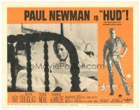 1c332 HUD LC #4 '63 great close up of Paul Newman & Patricia Neal in bed, Martin Ritt classic!