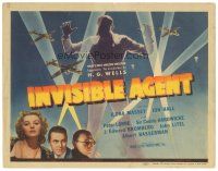 1c197 INVISIBLE AGENT TC '42 fx image of invisible man with WWII airplanes, Peter Lorre