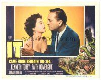 1c340 IT CAME FROM BENEATH THE SEA LC '55 Ray Harryhausen, Don Curtis & sexy Faith Domergue!