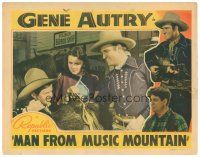 1c362 MAN FROM MUSIC MOUNTAIN LC '38 great close up of smiling Gene Autry & Carol Hughes!