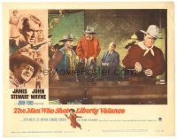 1c363 MAN WHO SHOT LIBERTY VALANCE LC #6 '62 Lee Van Cleef looks menacingly at John Wayne at bar!