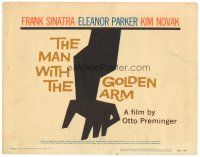 1c203 MAN WITH THE GOLDEN ARM TC '56 Frank Sinatra is hooked, Preminger, classic Saul Bass art!