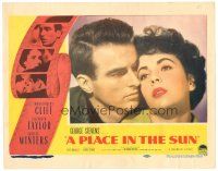1c385 PLACE IN THE SUN LC '51 George Stevens, best c/u of Montgomery Clift & Elizabeth Taylor!