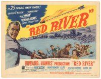 1c212 RED RIVER TC '48 great artwork of John Wayne, Montgomery Clift, Howard Hawks classic!