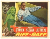1c398 RIFF-RAFF LC #6 '47 great close up of Pat O'Brien laying on couch pointing gun!