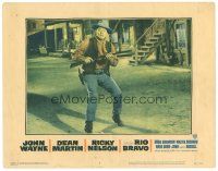 1c399 RIO BRAVO LC #7 '59 Howard Hawks directed classic, John Wayne in street w/rifle!