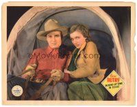 1c407 ROUND-UP TIME IN TEXAS LC '37 c/u of Gene Autry & pretty Maxine Doyle in covered wagon!