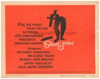 1c214 SAINT JOAN TC '57 Jean Seberg as Joan of Arc, directed by Otto Preminger, Saul Bass art!