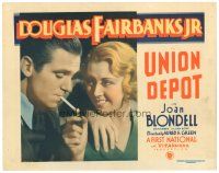 1c223 UNION DEPOT TC '32 sexy Joan Blondell lights Douglas Fairbanks' cigarette for him!