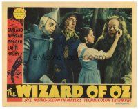 1c448 WIZARD OF OZ LC '39 Ray Bolger & Jack Haley watch Judy Garland wiping Bert Lahr's tears!