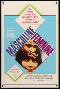 1c113 MASCULINE-FEMININE 1sh '66 Jean-Luc Godard's Masculin, Feminin, Jean-Pierre Leaud!