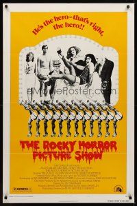 1c123 ROCKY HORROR PICTURE SHOW style B 1sh '75 Tim Curry's the hero - that's right, the hero!