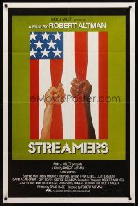 1c131 STREAMERS 1sh '83 directed by Robert Altman, cool patriotic flag artwork!