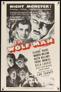 1c144 WOLF MAN military 1sh R60s monster Lon Chaney Jr., Claude Rains & Bela Lugosi!