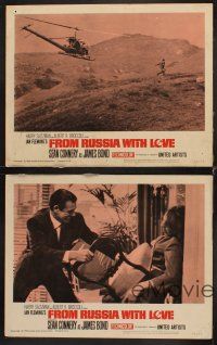 1c162 FROM RUSSIA WITH LOVE 4 LCs '64 Sean Connery as James Bond 007 in action, Daniela Bianchi!