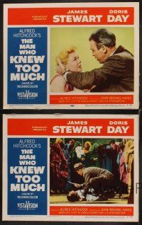 1c157 MAN WHO KNEW TOO MUCH 8 LCs '56 James Stewart & Doris Day, Alfred Hitchcock classic!